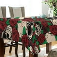 thumbnail image 3 of Coolnut Mexican Skull Roses Flowers Tablecloth Rectangle Colorful Table Cloth Large Square Table Cover for Dining Kitchen Party 54"x54" Decor Gift, 3 of 7