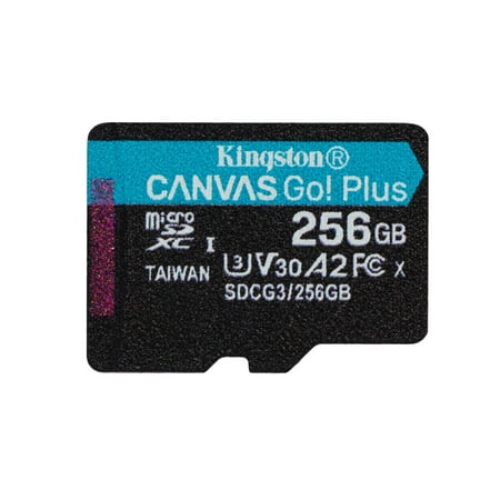 UPC: 0740617301250 | Kingston 256GB microSDXC Canvas Go Plus 170MB/s Read UHS-I Class 10 U3 V30 A2/A1 Memory Card + Adapter SDCG3/256GB