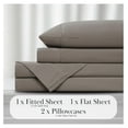 thumbnail image 3 of Deep Pocket Split King Sheet Set with 21" Deep King Fitted Sheet, King Size Pillow Cases Set of 2 | Hotel Luxury Quality | Fade Resistant Microfiber Sheets | Dark Taupe, 3 of 9