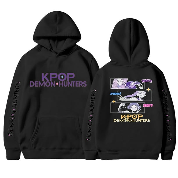 Pop cazadora para niña Hooded Sweatshirt,Soft Streetwear Pullover,Cute Long Sleeve Hoodie for Fall Winter Unisex (Black)