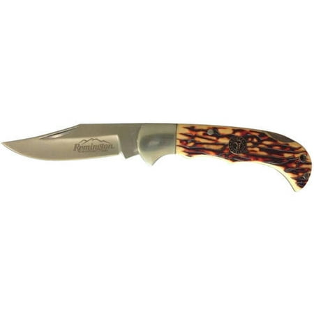 Commemorative Trapper Knife - Remington Trapper & Mid Size Folder Twin Knife Combo Pack, Delrin Stag Handle with Wood Stove Dogs Collector Tin