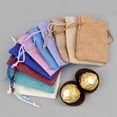 thumbnail image 4 of Bolsa de arpillera Natural con cordón, bolsa de regalo de yute, varios tamaños, organizador de joyería, boda, dulces, día de Navidad, bricolaje, 10 unidades, 4 of 4