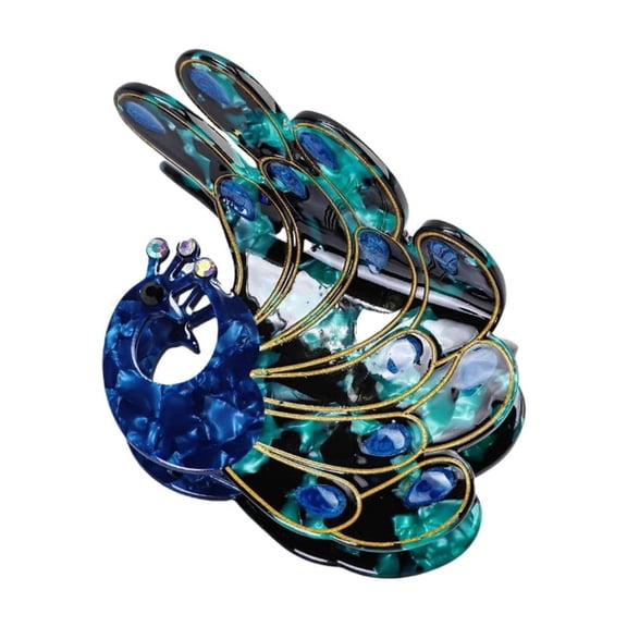 Lightweight Acetate Hair Claw Clip Women Girls Hair Accessories Peacocks Design Delicate Hair Grip