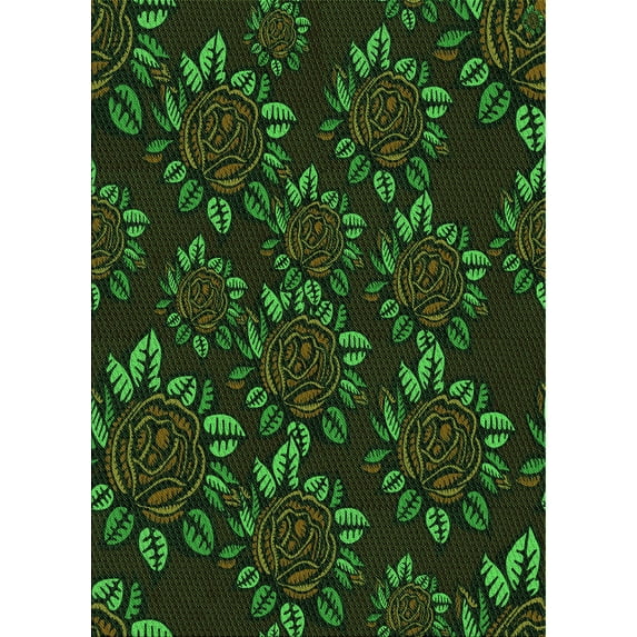 Ahgly Company Indoor Rectangle Patterned Night Black Area Rugs, 7' x 9'