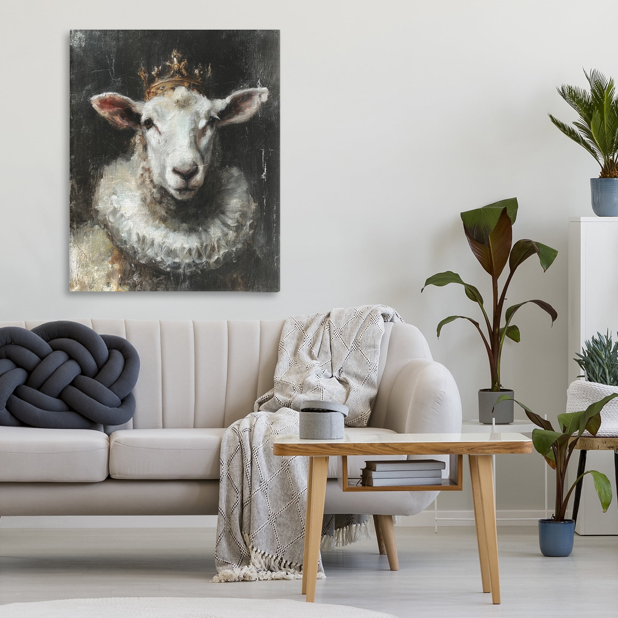 Stupell Industries Crowned Sheep Portrait Canvas Wall Art, design by Svetlana Aleynikova