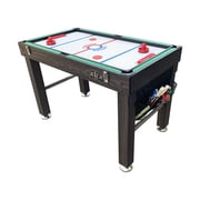 KICK Quad 48″ 4-in-1 Multi Game Table (Brown) - Foosball, Billiards/Pool, Glide Hockey and Table Tennis