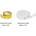 thumbnail image 2 of 2pcs Soft Tape Measure Set 200cm/79" Double Side Retractable Measuring Ruler for Body Cloth Sewing, White Multicolor, 2 of 5