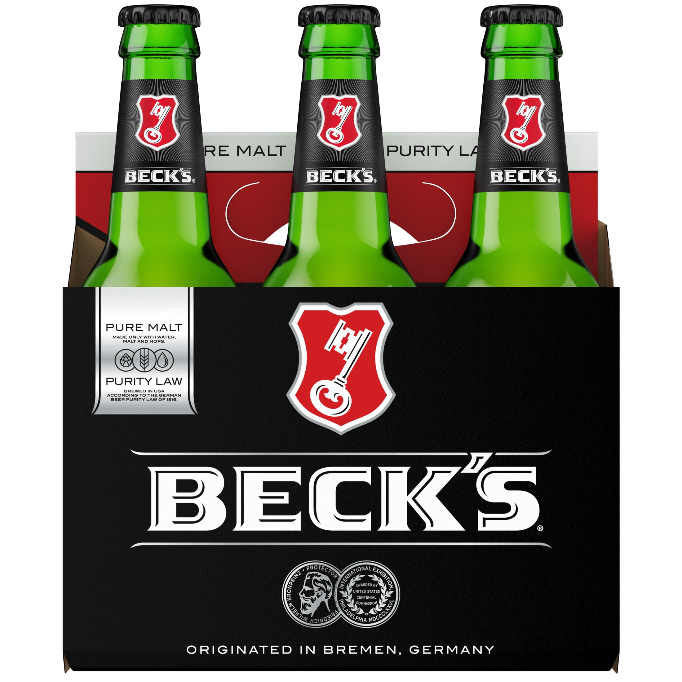 Beck's German Beer, 6 pack Beer, 12 fl oz Glass Bottles, 4.8% ABV