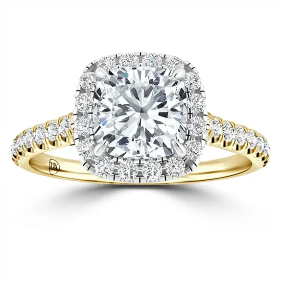 1 Carat Cushion Cut Lab Grown Diamond Solitaire Engagement Ring in 10K Gold | Valentine Day Gift | IGI Certified