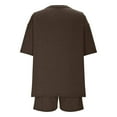 thumbnail image 3 of QATAINLAV Summer Two Piece Outfits for Women 2025 Matching Set Loose Casual Short Sleeve Tops and Elastic Waist Shorts Lounge Sets with Pocket Brown M Ofertas en Walmart, 3 of 8