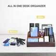 thumbnail image 4 of SHIBA-Leatherette Multi-Function Desk Organizer Storage Box, 5 Compartments Office Supplies Caddy, Pen/Pencil, Cell Phone, Business Name Cards, Note Paper, Remote Control Holder Organizer, 4 of 4