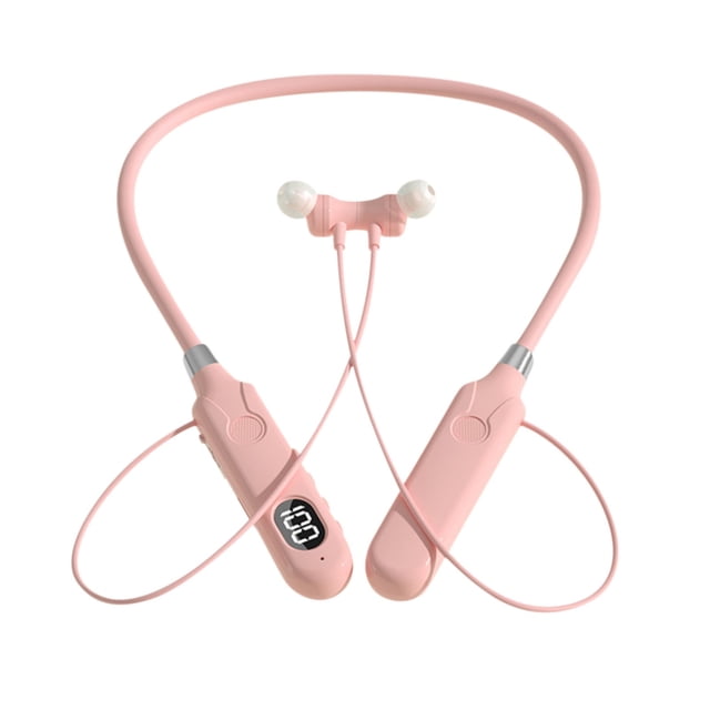 Bluetooth Earphones Wireless Hanging Neck Magnetic Absorber with Digital Display 10 m Range and Type-C Charging