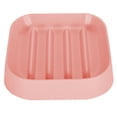 thumbnail image 2 of Suministros de cuenco de alimentación antiasfixia de comida lenta para mascotas con forma cuadrada de plástico de calidad alimentaria con almohadilla antideslizante inferior para gatos y perros (rosa), 2 of 8