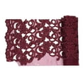 thumbnail image 6 of Lily White Blue Green Pink Burgundy Beaded Corded Embroidery Scalloped Fabric, 6 of 6