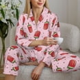 thumbnail image 6 of Honeii Watermelon Ice Cream print Women's Pajama Sets Long Sleeve Button Down Sleepwear Nightwear Soft Pjs Lounge Sets-XX-Large, 6 of 7