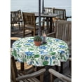 thumbnail image 2 of Outdoor Tablecloth with Umbrella Hole for Patio/Picnic/Party/Camping, Blue Green Botanical Waterproof Table Cloth Round Cover Washable, Watercolor Spring Floral Summer (Dia 54"), 2 of 8
