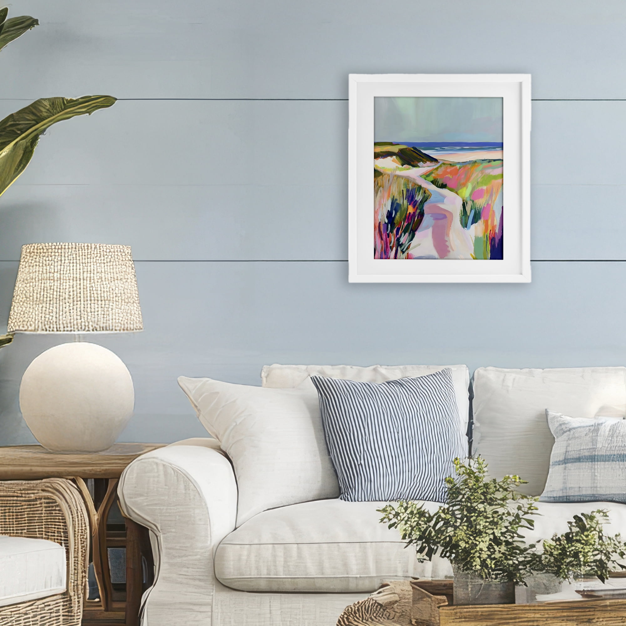Stupell Industries Pathway Through Pastel Sand Dunes White Framed Print Under Glass, design by The Prints Vibe