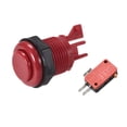 thumbnail image 2 of Interruptor de botón pulsador momentáneo de 27 mm con microinterruptor para juegos de arcade, rojo, 6 piezas, 2 of 5