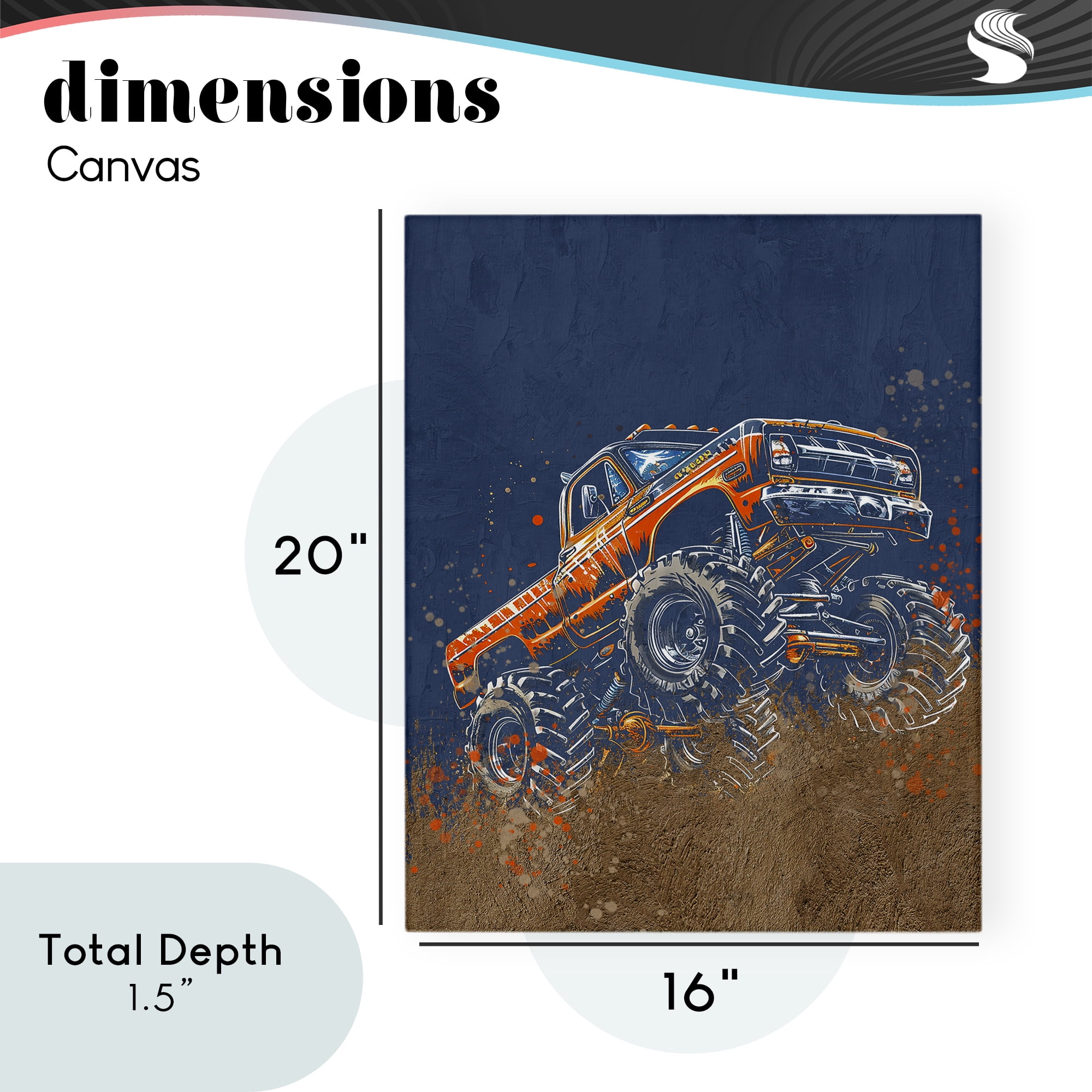 My Jam Monster Truck Canvas Wall Art, design by Kim Allen