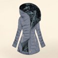 thumbnail image 2 of yoeyez Winter Coats for Women 2025 Warm Plus Size Fleece Lined Jackets Zipper Hooded Parka Coat Outerwear with Pockets Coats for Women Clearance Gray L, 2 of 3