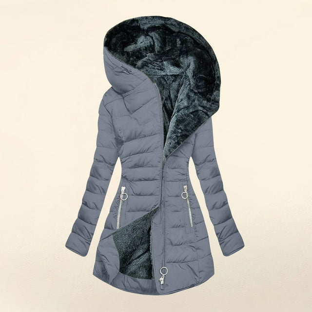 Abrigos y chaquetas casuales con capucha de manga larga para mujer, ropa de otoño e invierno, abrigos de algodón de felpa con capucha de color sólido para mujer