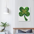 thumbnail image 4 of COMIO St. Patrick's Day Framed Canvas Wall Art for Living Room Shamrock Beer Wall Decor, Green Clover Beer Aesthetic Paintings for Bedroom Office Kitchen Bathroom, Ready to Hang Wall Pictures, 4 of 5