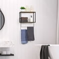 thumbnail image 5 of Oumilen Wall Mount Bathroom Shelf Rustic 8.07"x15.75" 2 Tier, 5 of 7