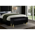thumbnail image 2 of Pemberly Row Modern / Contemporary Black Finish Velvet Bench, 2 of 10