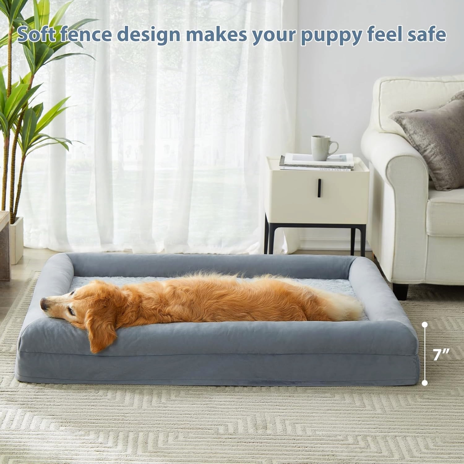 Extra Large Waterproof Dog Bed With Removable Cover Orthopedic Support Design