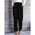 thumbnail image 6 of Women'S Pants Casual High Waist Trousers Tapered Slacks Pockets Dressy Business Work Outfits Black XS, 6 of 8