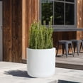 thumbnail image 6 of LuxenHome 14.8-Inch Round White Stripes MgO Planter, 6 of 6