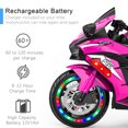 thumbnail image 3 of HONGLONG Ride on Toys 12v Battery Powered Ride on Motorcycle for Kids 3 Wheels Motorcycle with LED Lights Music Pink,Child, 3 of 11
