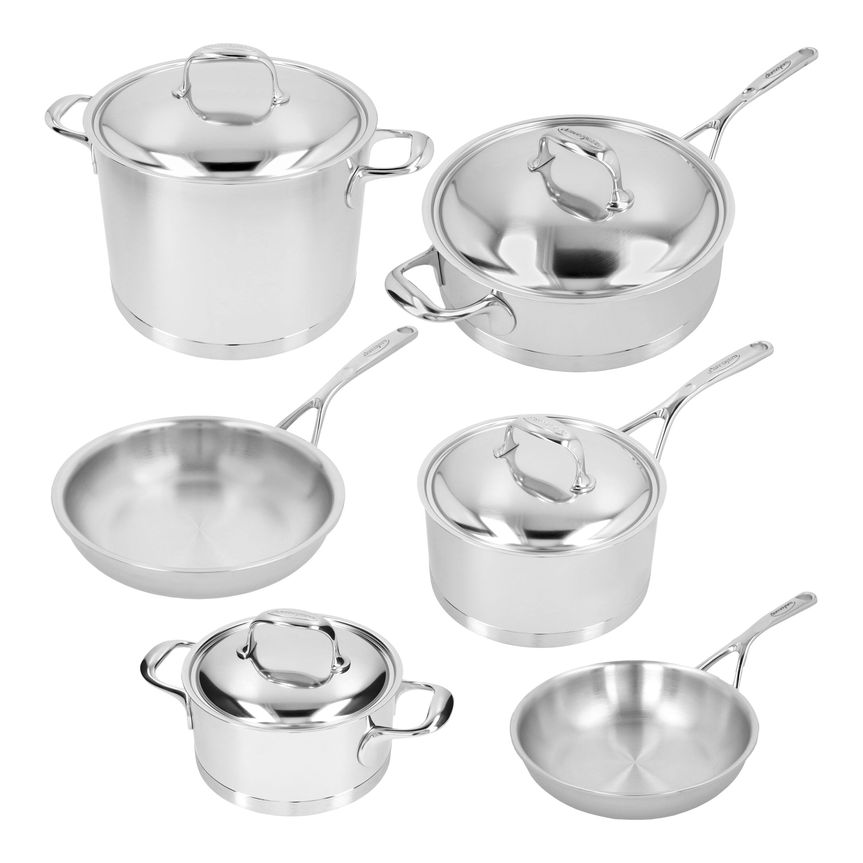 DEMEYERE Atlantis 7 10 Piece 18/10 Stainless Steel Cookware Set