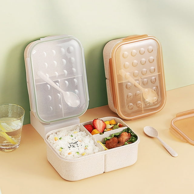 MTBLYS Portable Double Layer Lunch Box 1800Ml Bento Box with Rice Container Microwave Safe Leakproof Design Adult Meal Prep