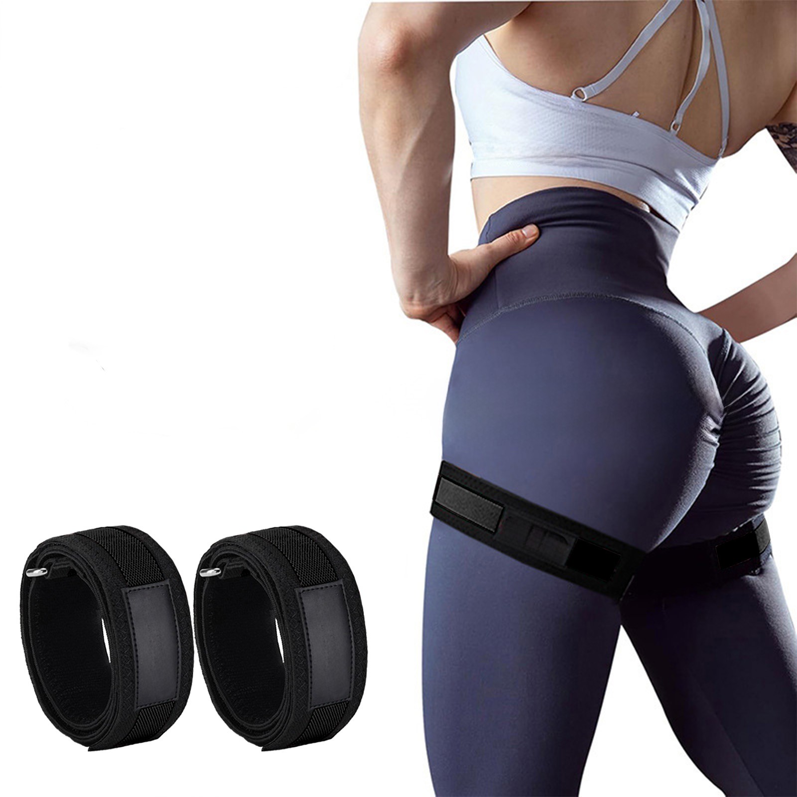 BFR Occlusion Training Bands for Legs & Hips, Adjustable Muscle Building Strap, Blood Flow Restriction Resistance Band for Glute Workouts, Fitness Equipment for Strength Training and Body Shaping