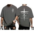 thumbnail image 7 of Yopmin Christian Tshirts Men Crew Neck Cross Print Summer Short Sleeve Religious Cotton T Shirts for Everyday Wear, 7 of 7
