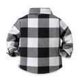 thumbnail image 4 of MQLKF Kids Toddler Flannel Jacket Plaid Long Sleeve Lapel Button Down Shacket Baby Boys Girls Shirt Top Coat Outwear Fashion Leisure Baby Tops, 4 of 5