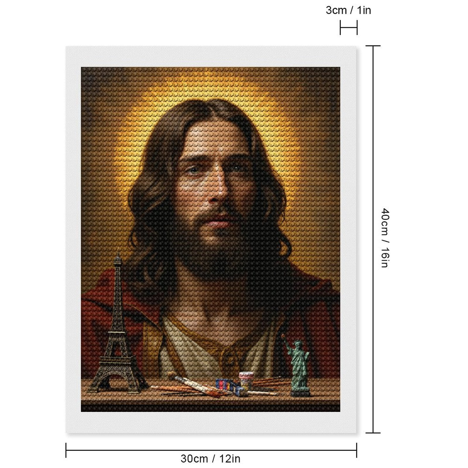 Diamond Art Kit for Adults, Bearded Man Miniature Replica Diamond Painting for Adults Beginners, 5D DIY Diamond Art Painting Kits, Colorful Diamond Painting Craft for Home Decor 12x16