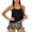 A, variant on Plus Size Floral Print Tankini Swimwear Two Piece Swimsuit With High Waist Bottom And