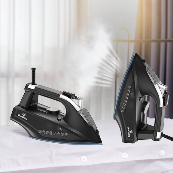 Moosoo Steam iron, 1800W iron for Clothes with Rapid Heating Ceramic Coated Soleplate, Self-Cleaning, Auto-Off