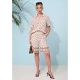 thumbnail image 2 of Roaman's Women's Plus Size Linen-Blend Short Sleeve Button-Front Shirt, 2 of 2