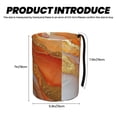 thumbnail image 4 of Round Car Trash Can 7×5.9in Waterproof, Durable, Not Easy To Fade, Easy To Install And Disassemble To Prevent Interior Pollution Orange And White-Gold Marble, 4 of 7