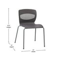thumbnail image 5 of Flash Furniture HERCULES Series Plastic Stack Chair with Lumbar Support Gray 5 Pack (5RUTNC618GY), 5 of 9
