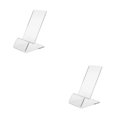 thumbnail image 1 of crativent Acrylic Cellphone Rack Tabletop Support Racks Storage Holders Display Stand Transparent 100*70*58mm 2Set, 1 of 6