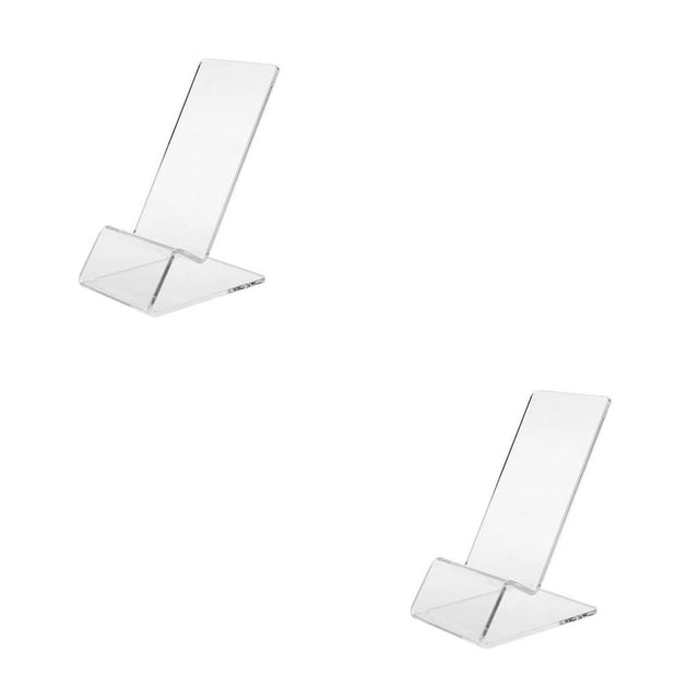 crativent Acrylic Cellphone Rack Tabletop Support Racks Storage Holders Display Stand Transparent 100*70*58mm 2Set