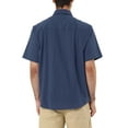 thumbnail image 3 of CAMISAS PARA HOMBRES INSPIRE CHIC Color Sólido de Manga Corta con Cuello Punta y Bolsillos M Azul Marino, 3 of 6