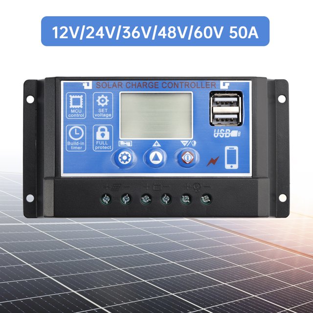 50A PWM Solar Controller Mobile APP Intelligent Control 12V-60V Solar Controller