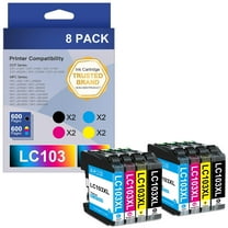 LC103 Ink Cartridges for Brother Printer Replacement LC103 XL LC103XL LC101 Ink Cartridges to Use with Brother MFC-J870DW MFC-J6920DW MFC-J6520DW MFC-J450DW (8 Pack, 2B2C2M2Y)