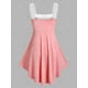 thumbnail image 2 of Tank Top de Encaje de Alto con Escote Pico de Color Bloque Rosegal  Camisetas sin mangas de talla grande, 2 of 5