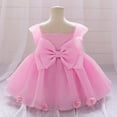 thumbnail image 5 of Tutu-Dresses for Toddler Girls 6M-3Y Kids Cute Spaghetti Strap Bowknot High Waisted Solid A-Line Floral Evening Party Performance Mini Dress, 5 of 8